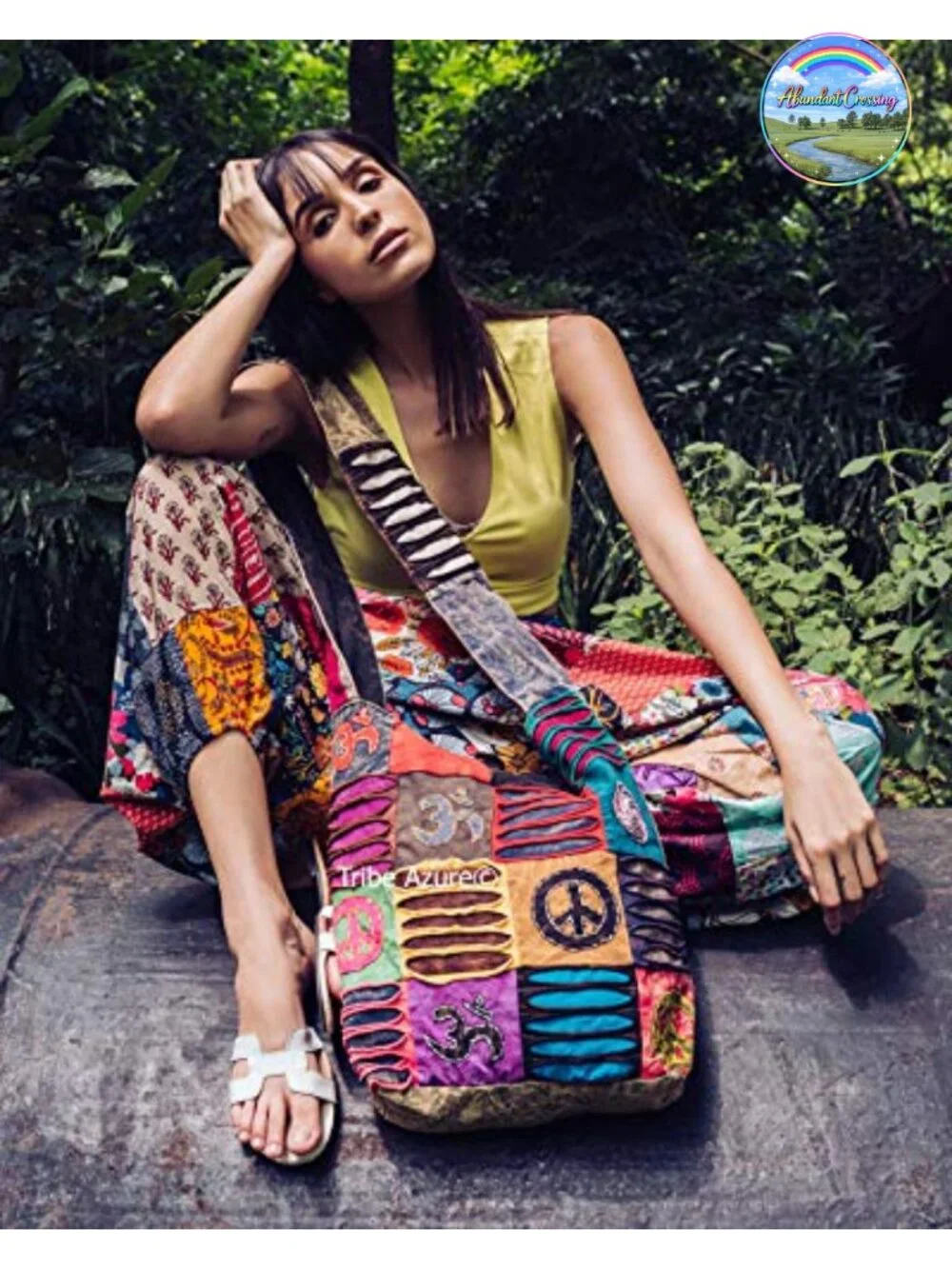 Handmade Boho Patchwork Hobo Bag Quilted Cotton Shoulder Sling Festival